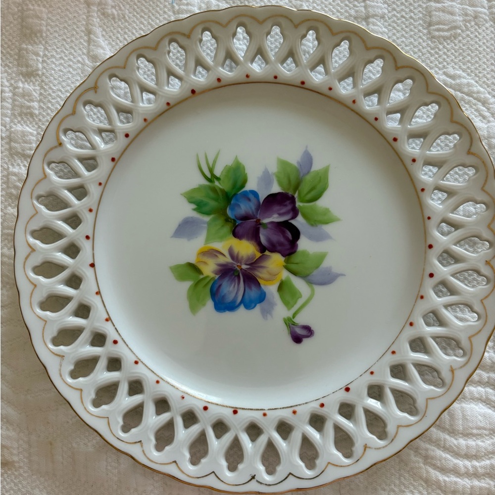 Aiyo China.  Made in occupied Japan reticulated plate